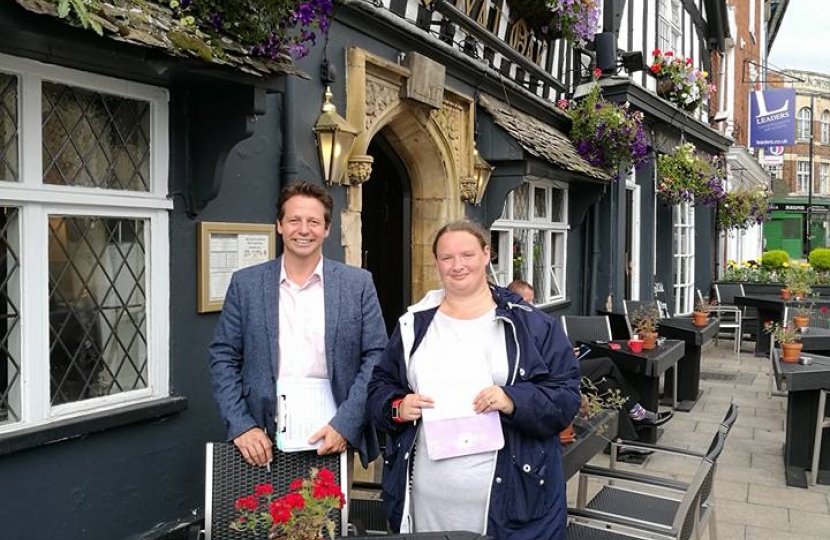 Nigel Huddleston MP and Emma Goodge judging Evesham in Bloom