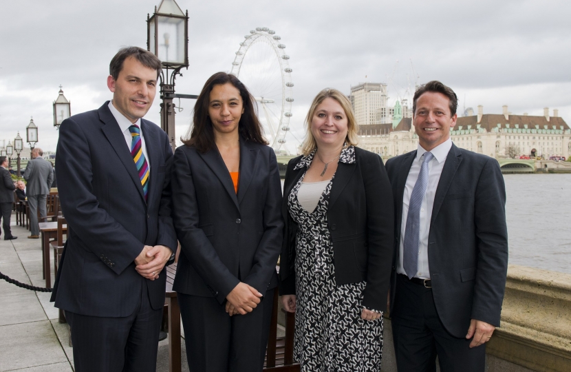 Nigel Huddleston MP with Karen Bradley, Ufi Ibrahim and John Glen