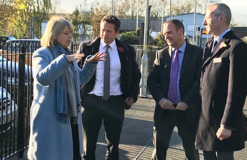 Nigel Huddleston MP and Harriett Baldwin meeting Network Rail in Pershore