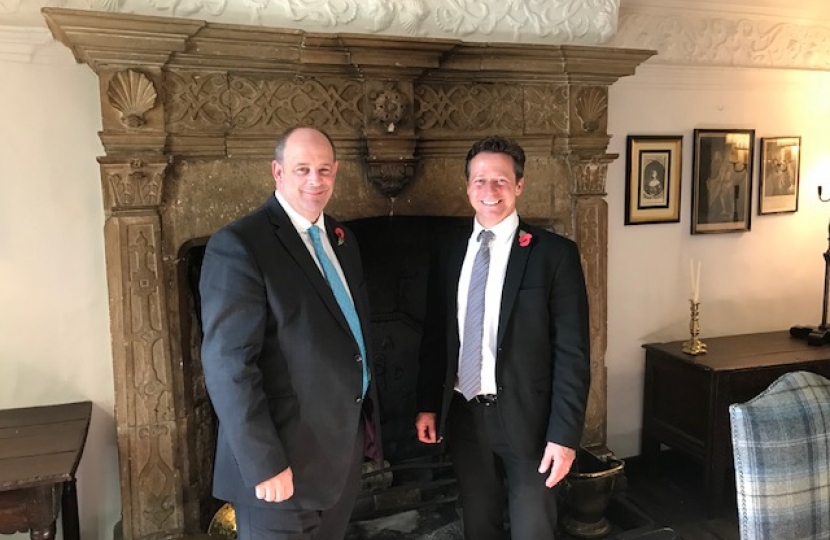 Nigel Huddleston MP with Jason Adams at the Lygon Arms