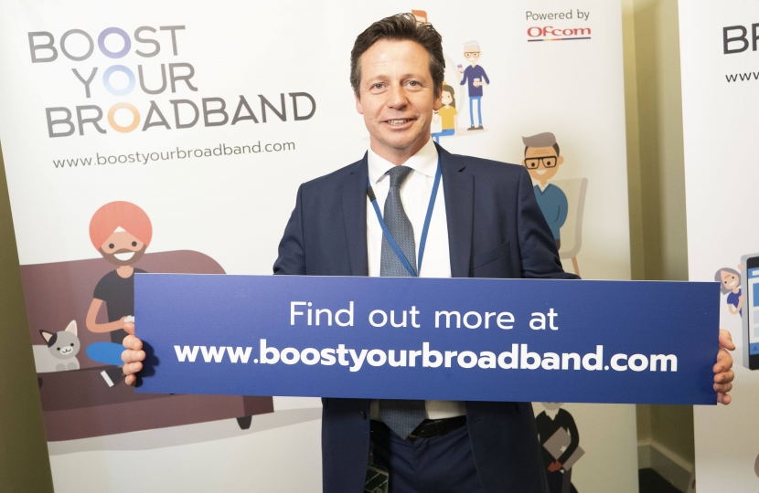 Nigel Huddleston MP supporting Boost Your Broadband campaign