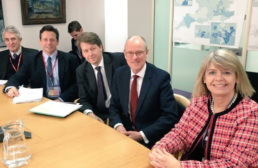 Nick Gibb in meeting with Nigel with Worcestershrie MPs Harriett Baldwin, Robin Walker and representatives