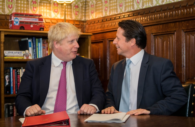 Nigel Huddleston MP and Boris Johnson