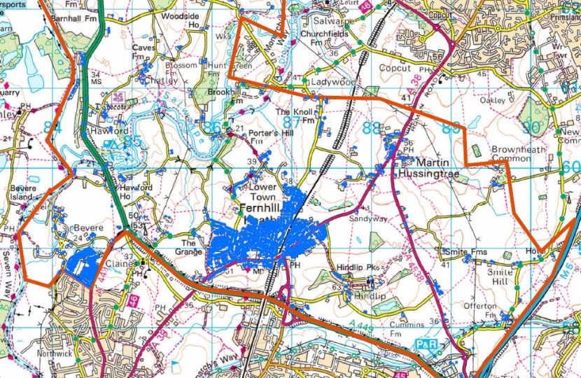 Fernhill Heath variant test area map
