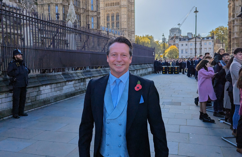 Nigel Huddleston MP attends the State Opening of Parliament.