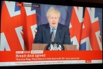 Pic of PM Boris Johnson announcing trade deal