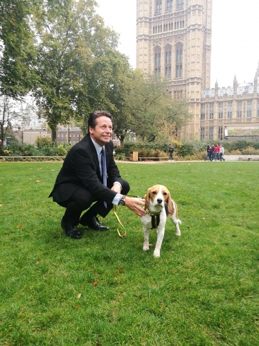 Nigel with Bonnie at Westminster Dog of the Year
